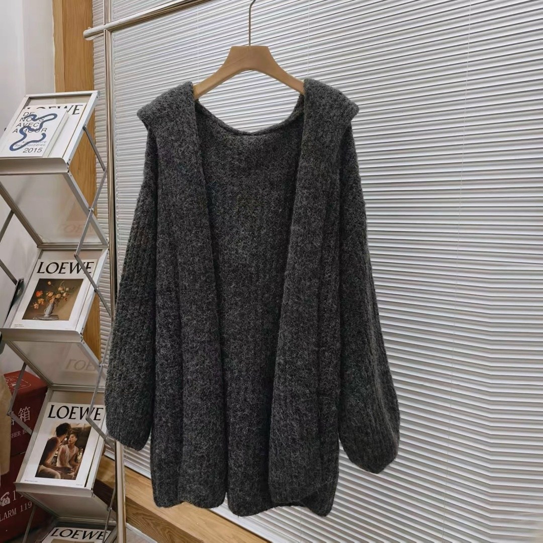 пальто из искусственного меха,вязаный кардиган с капюшоном,меховое пальто с капюшоном,пальто теплое,вязаная куртка