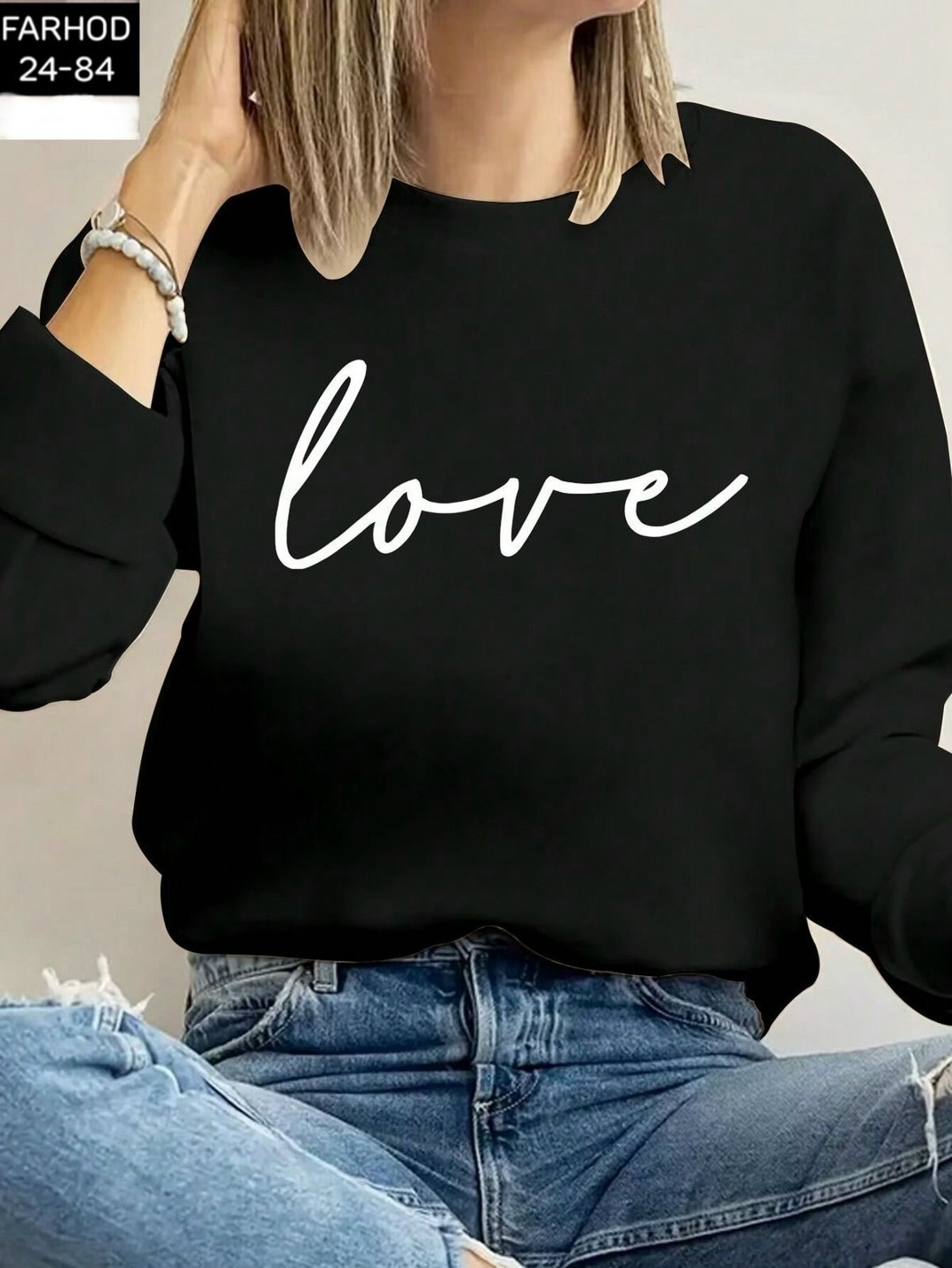 женский свитшот,свитшот с принтом сердечком,женский свободный свитшот,модная толстовка,повседневный свитшот