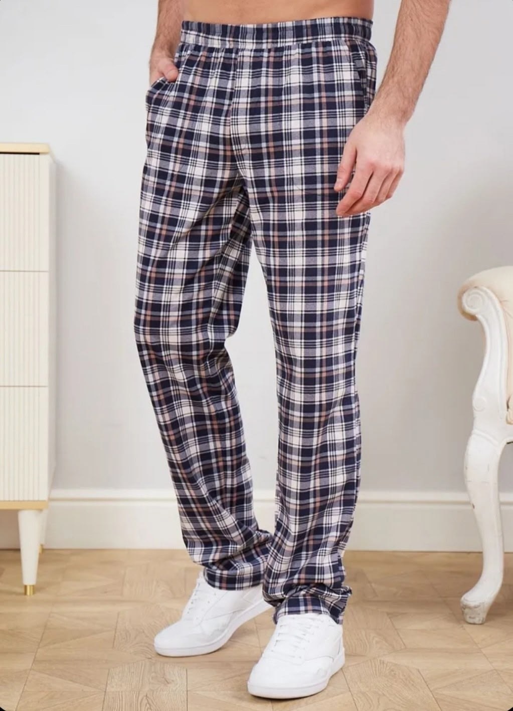 пижама мужская santorini,брюки домашние в клетку,брюки домашние,мужская домашняя одежда,мужские брюки