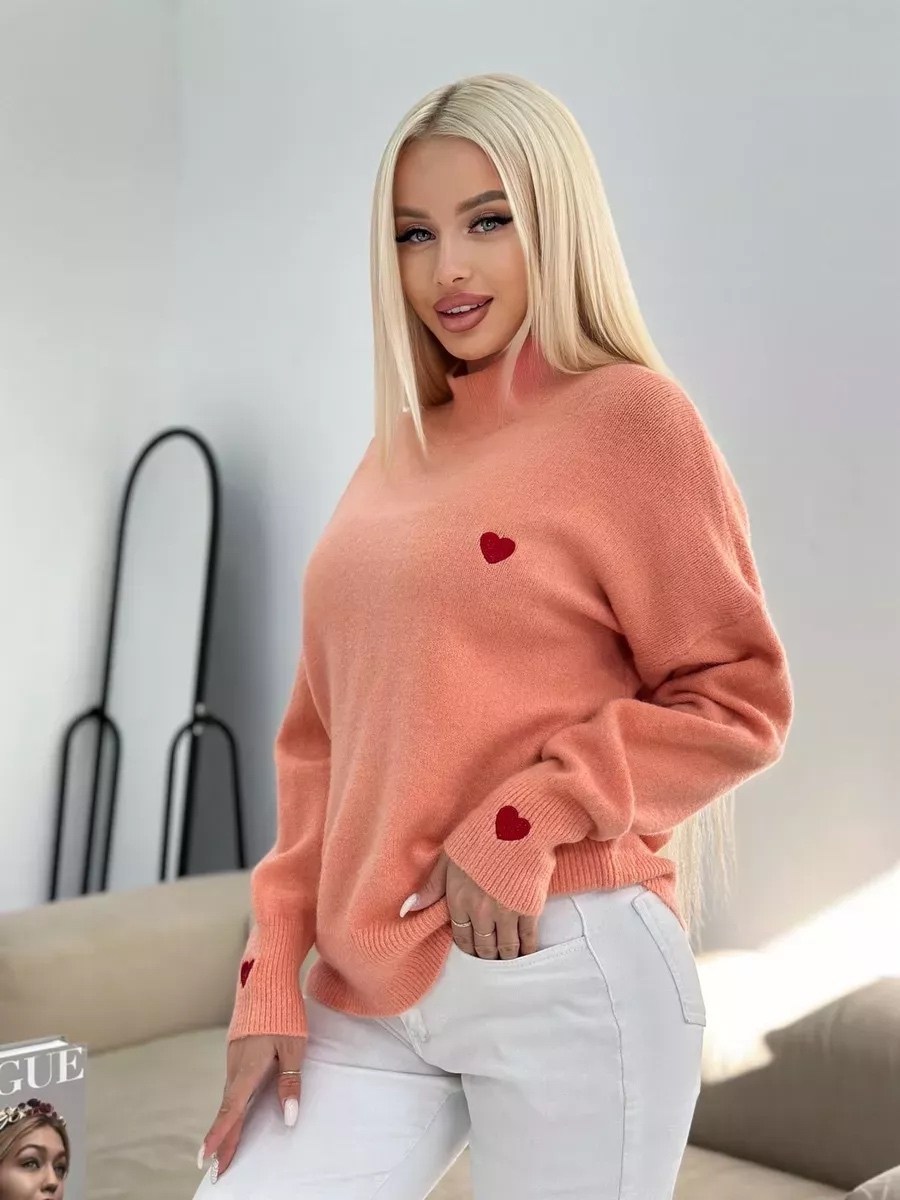 свитера женские,свитер оверсайз сердечками,женская кофта,кофта свитер,свитер женский кофта