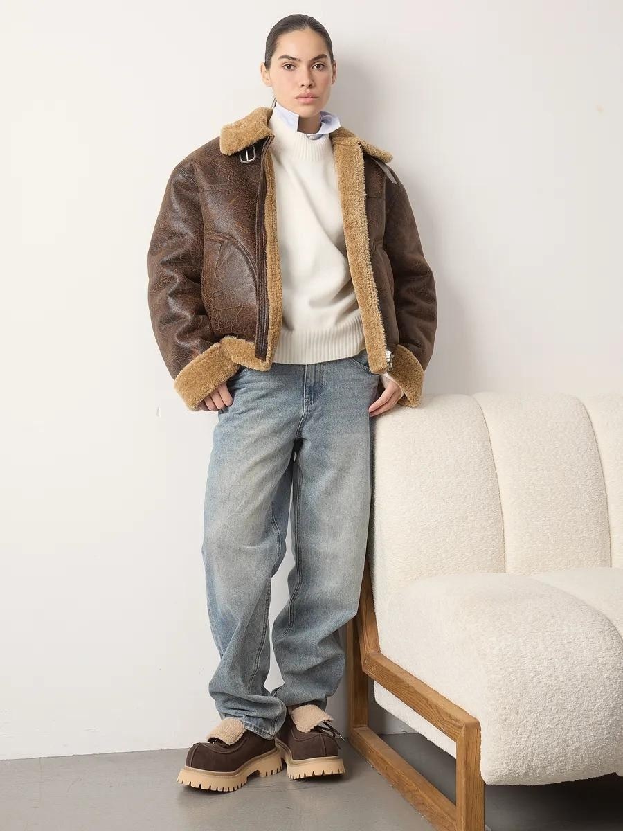 женская дубленка,повседневная куртка,стильная дубленка,модные дубленки,куртка бомбер