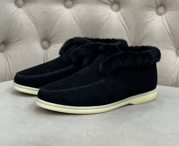 зимние замшевые лоферы loro piana open walk,ботинки loro piana,,замшевые ботинки на меху,лоферы замшевые на меху