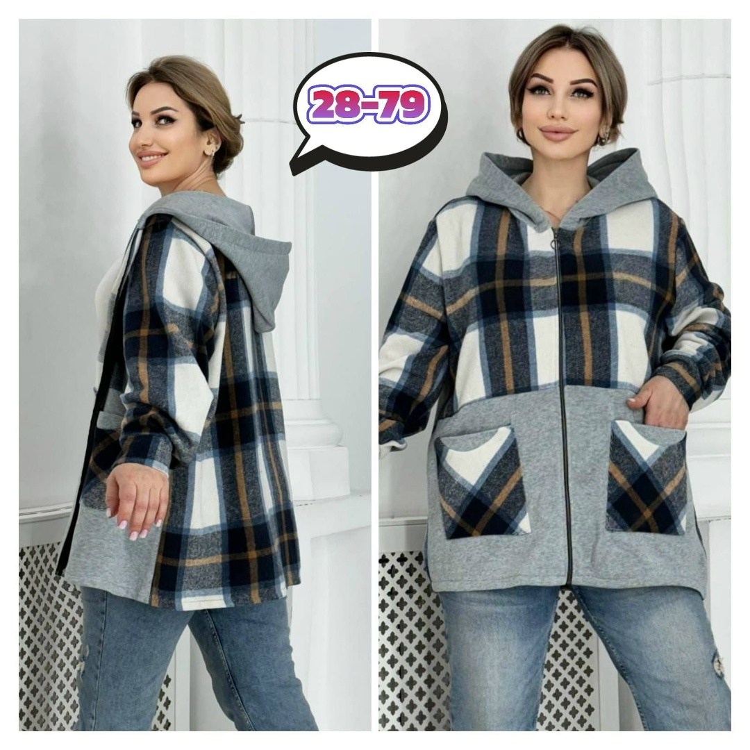 рубашка женская в клетку с капюшоном, больших размеров,кофта теплая,кофта женская,кардиган
