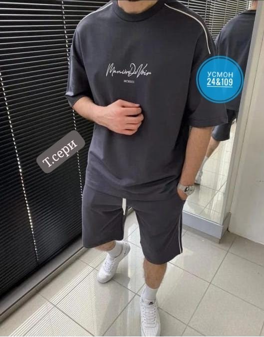 костюм летний с шортами и футболкой,спортивные мужские костюмы,спортивный костюм для мужчин,мужская мода,костюм спортивный летний футболка