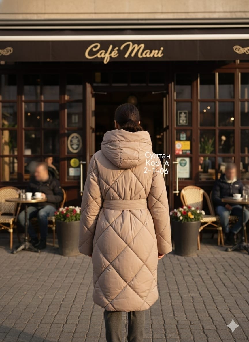 пуховик пальто,пуховик бежевый,стеганое пальто,удлиненный пуховик,пальто зимнее стеганое