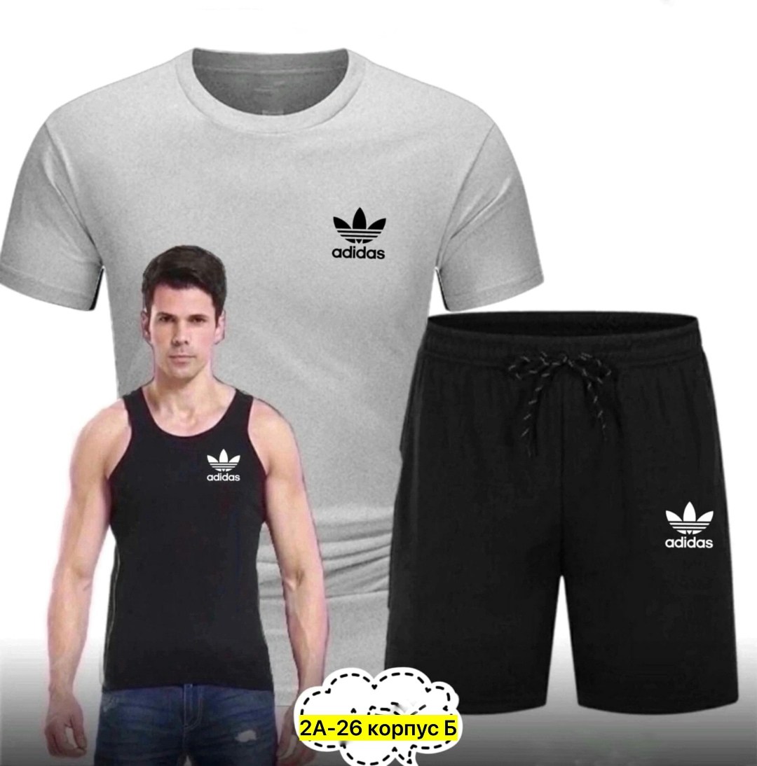 летняя,комплект футболок adidas,костюмы спортивные мужские,спорт костюм,мужской спорт