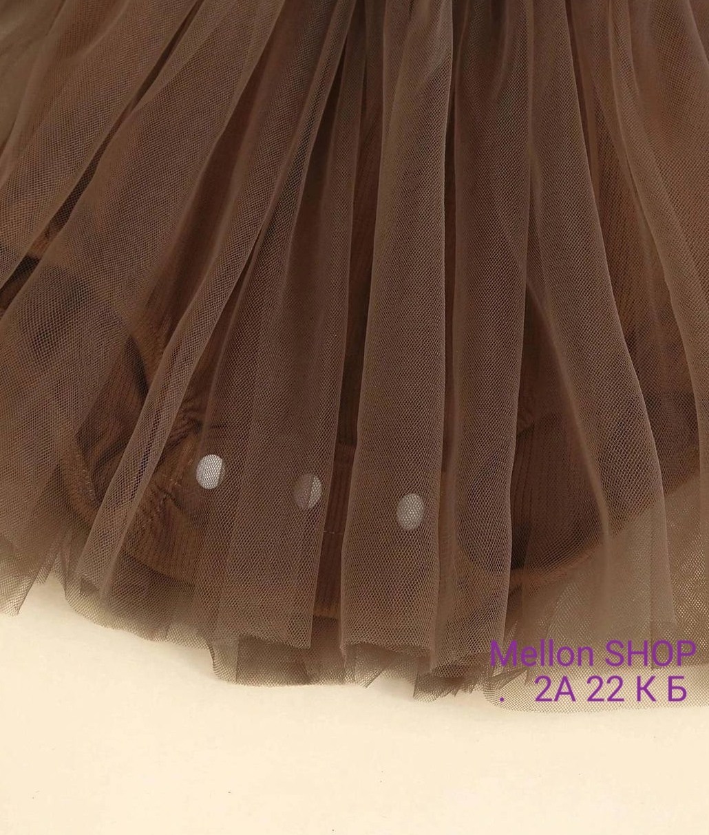 платье коричневое,юбка пачка,юбка с оборками,платье для девочек,пышная юбка пачка