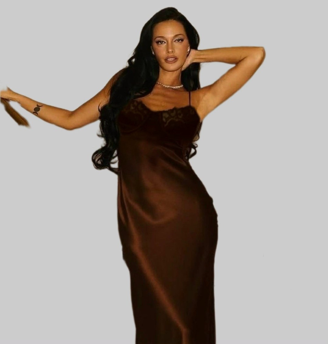 атласное платье,шелковое платье,платье,элегантное платье,коричневое платье