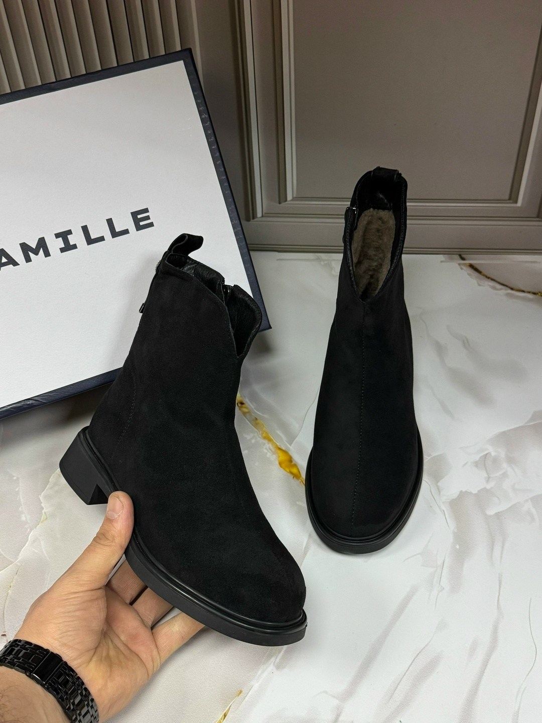 ,ботинки женские,юничел замшевые зимние ботинки,полусапоги,ботинки женские замшевые