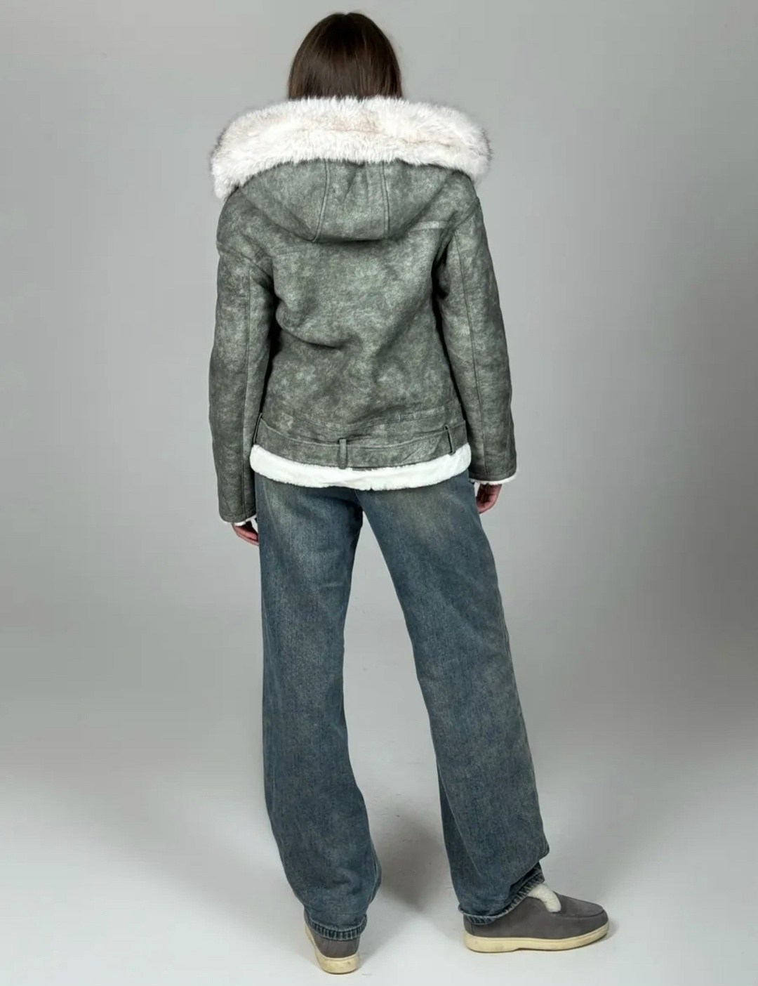 серая дубленка авиатор,дубленка женская,серая дубленка,зимняя дубленка женская,стильная дубленка