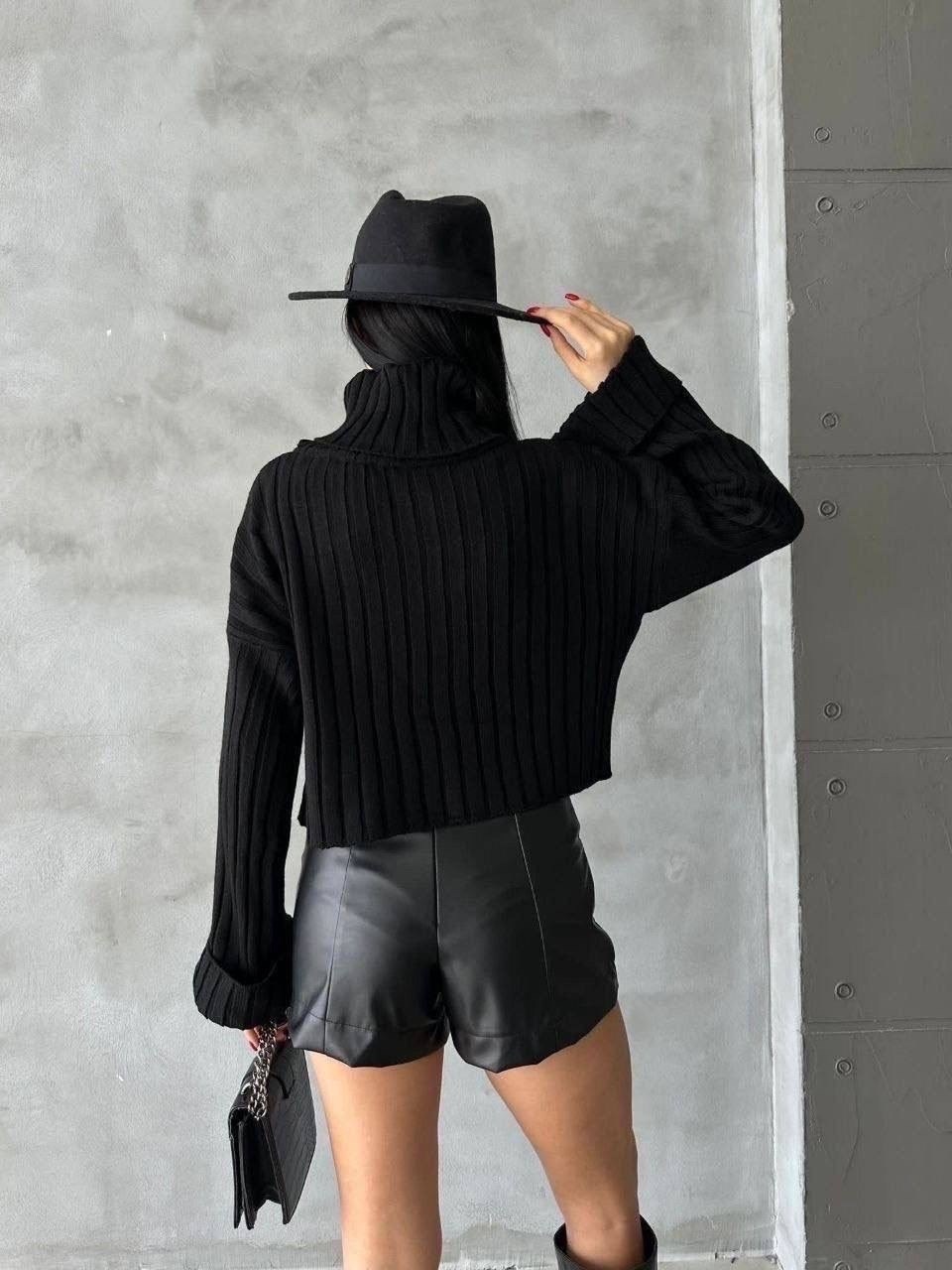 cвитер оверсайз вязаный,свитер кофта,свитер укороченная,свитер с высоким воротом,свитера женские