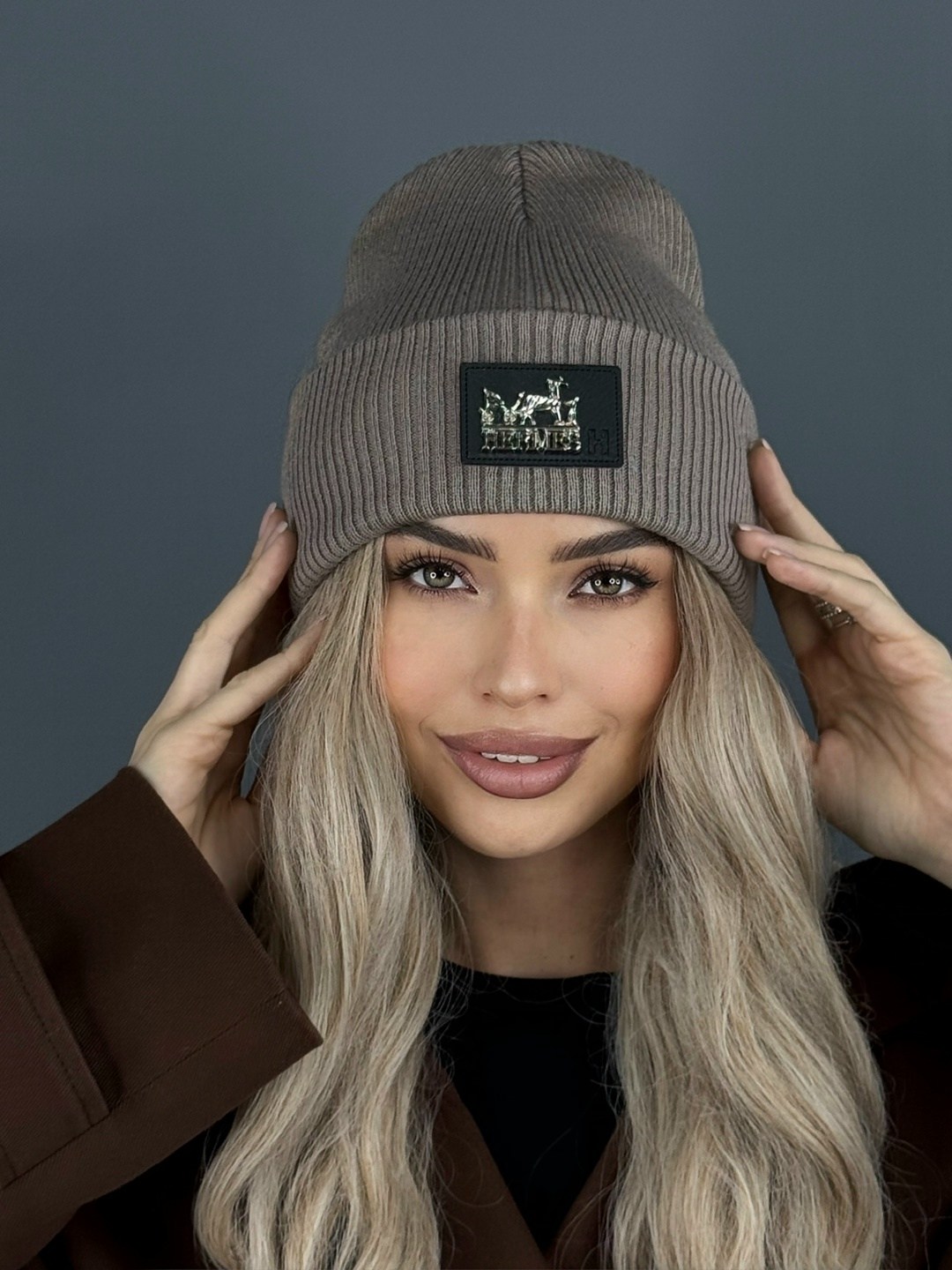 женская шапка,шапка бини,брендовые шапки,вязаная шапка,шапка зимняя модная