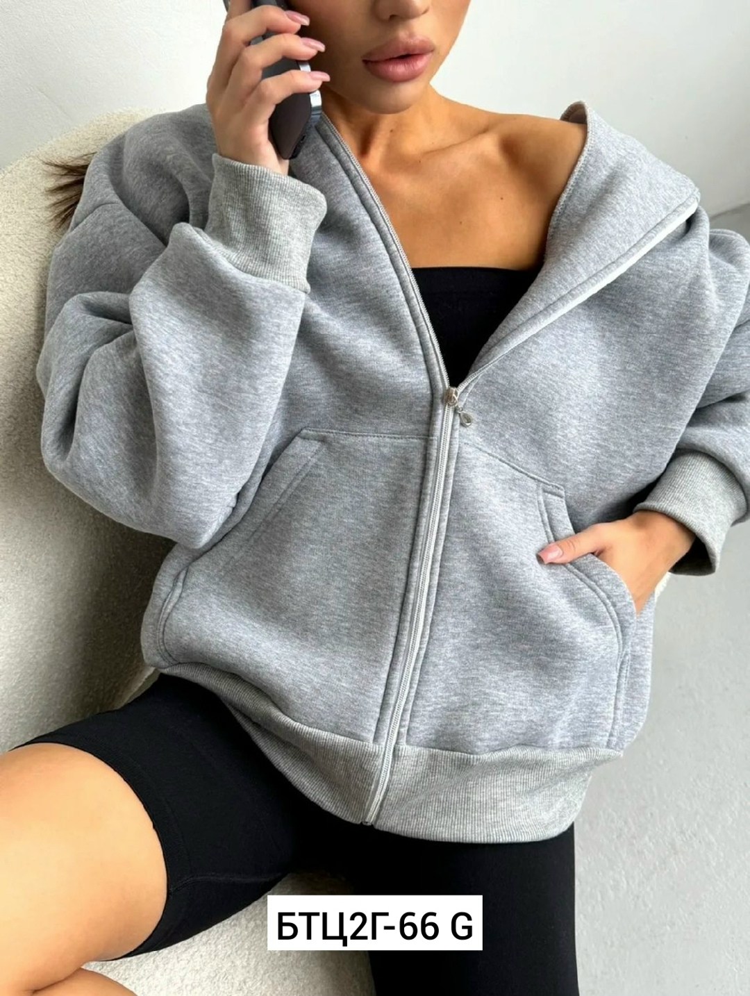 толстовка на молнии из футера с начесом,толстовка из футера с начесом,женское толстовка,кофта оверсайз,футер с начесом серый меланж