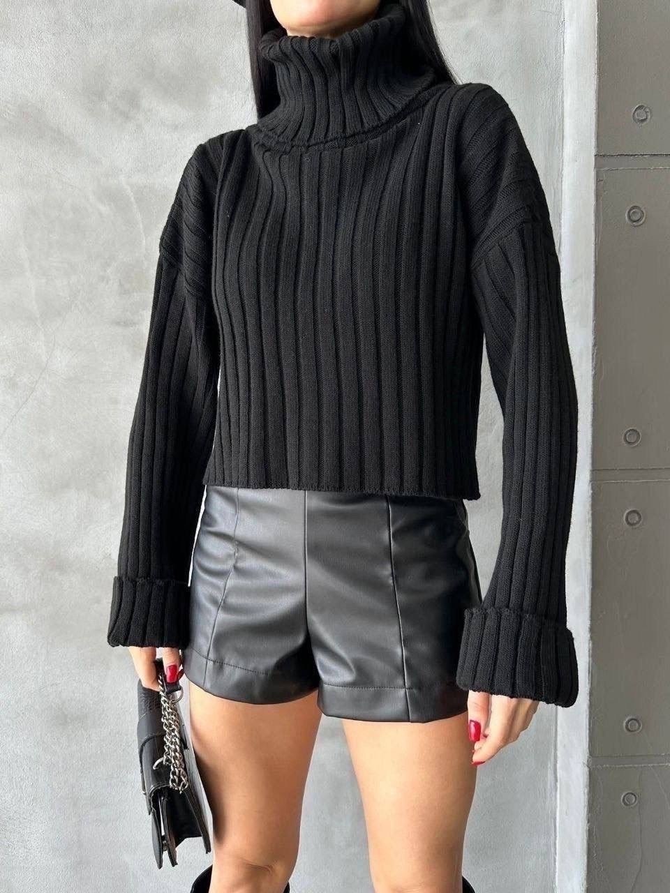 cвитер оверсайз вязаный,свитер кофта,свитер укороченная,свитер с высоким воротом,свитера женские