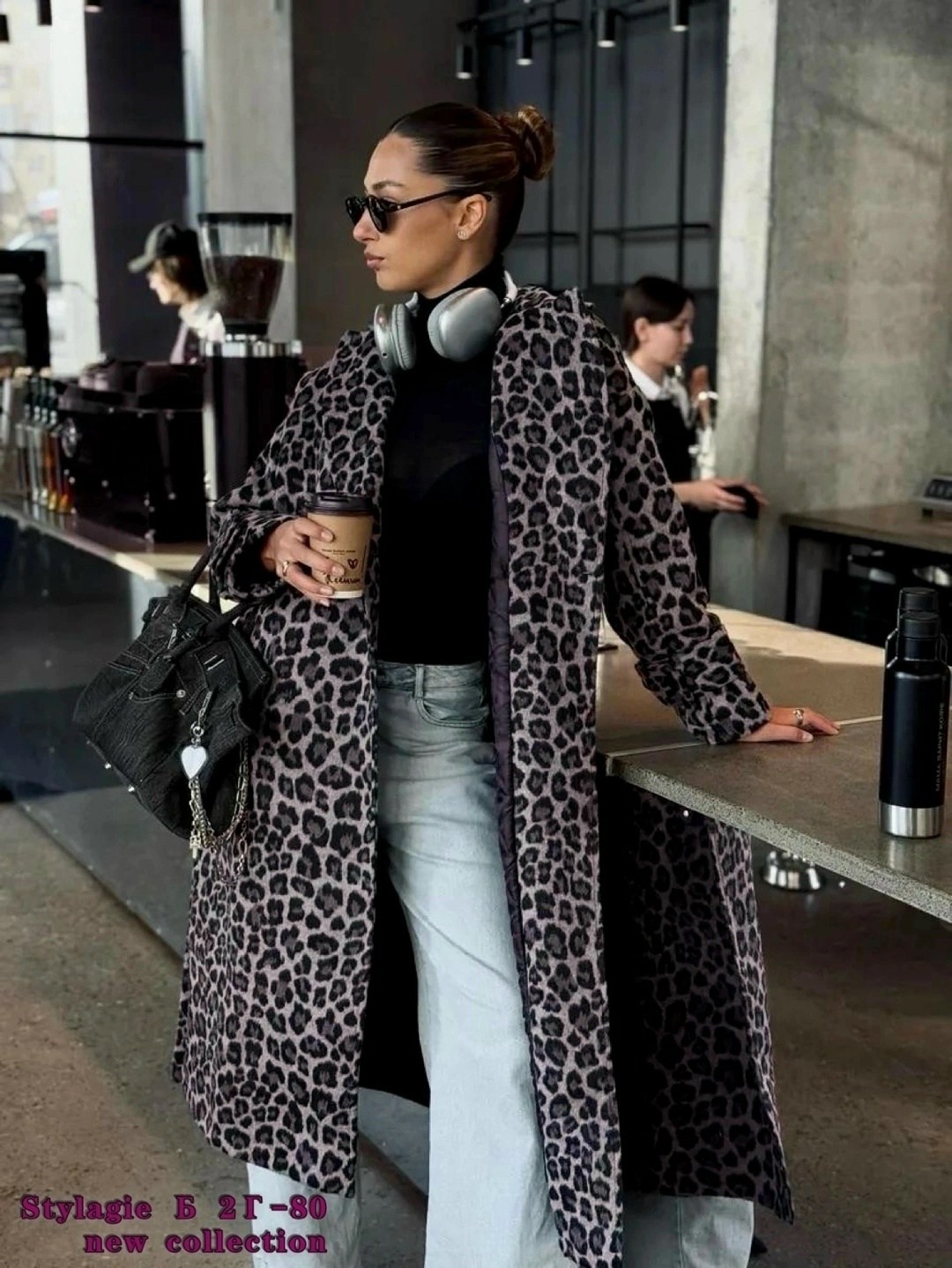 пальто серый леопард,модное пальто,пальто eola 2448 серый леопард,стильное пальто,пальто