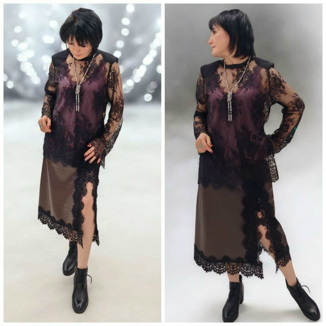 кожаные комбинированные юбки,юбка с кружевами,юбка из экокожи,юбка с гипюром,кожаная юбка