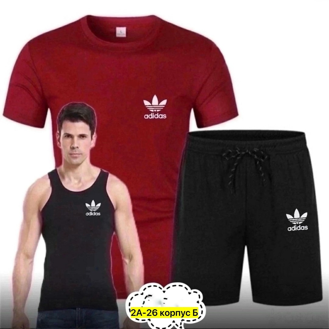 летняя,комплект футболок adidas,костюмы спортивные мужские,спорт костюм,мужской спорт