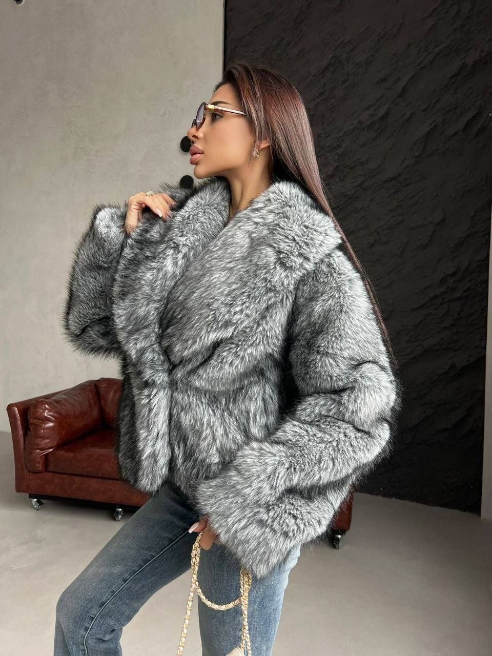 искусственная шуба,короткая шуба,женская шуба,шуба из экомеха,серая шуба