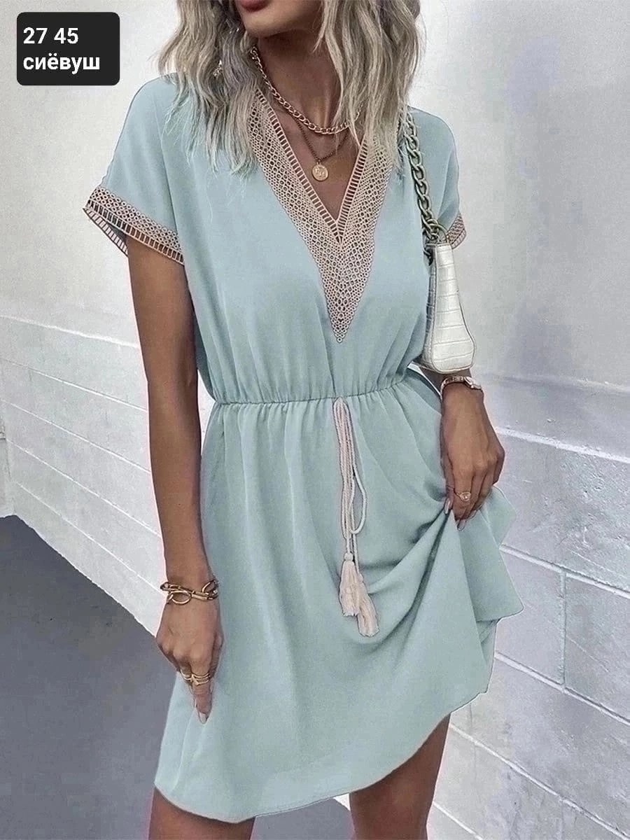 женское летнее платье,платье с поясом повседневное,платье женская,черное летнее платье,платье с поясом