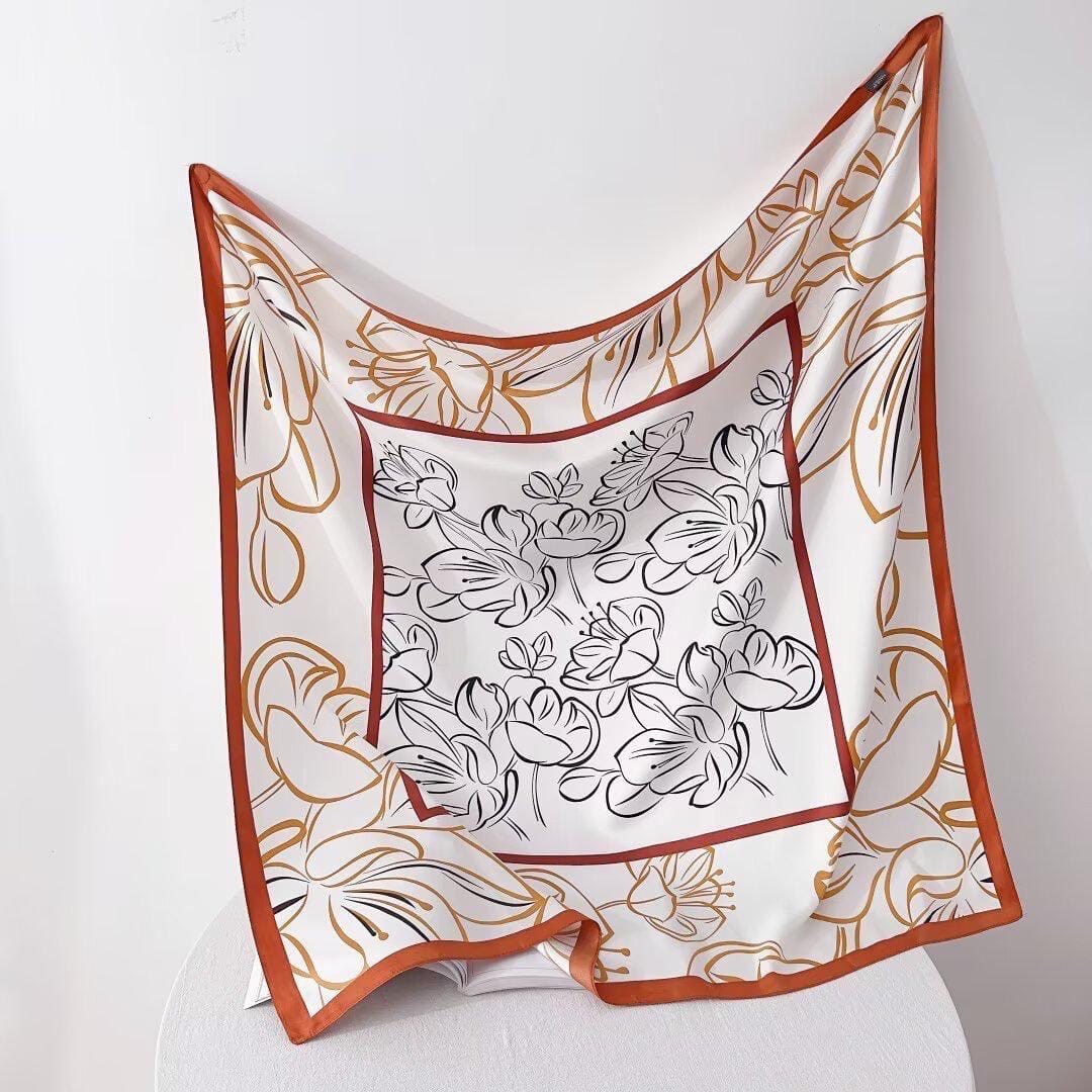 женский атласный шарф с принтом,женский атласный шарф,женский шелковый шарф с принтом,женский шелковый шарф,шарф женский платок