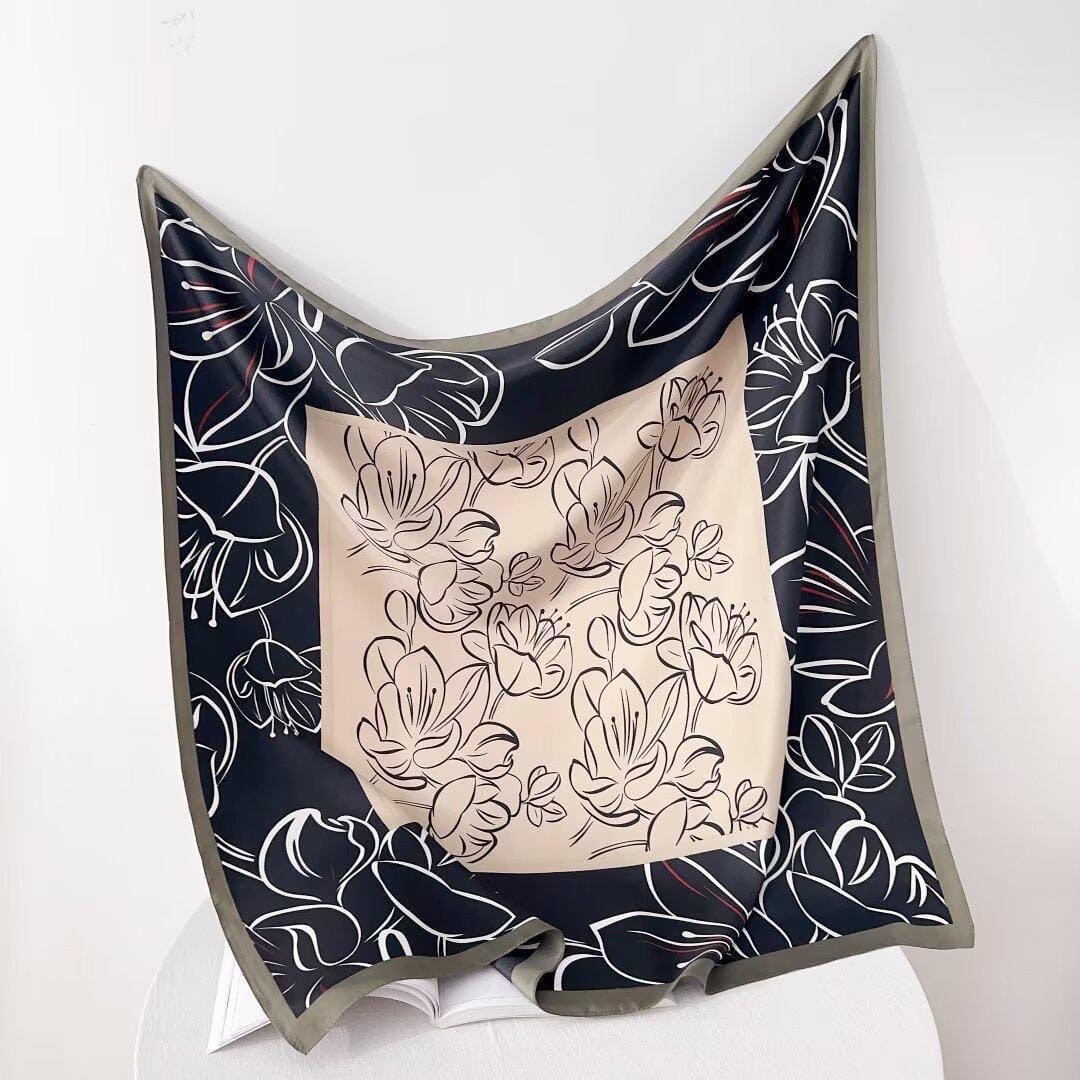 женский атласный шарф с принтом,женский атласный шарф,женский шелковый шарф с принтом,женский шелковый шарф,шарф женский платок