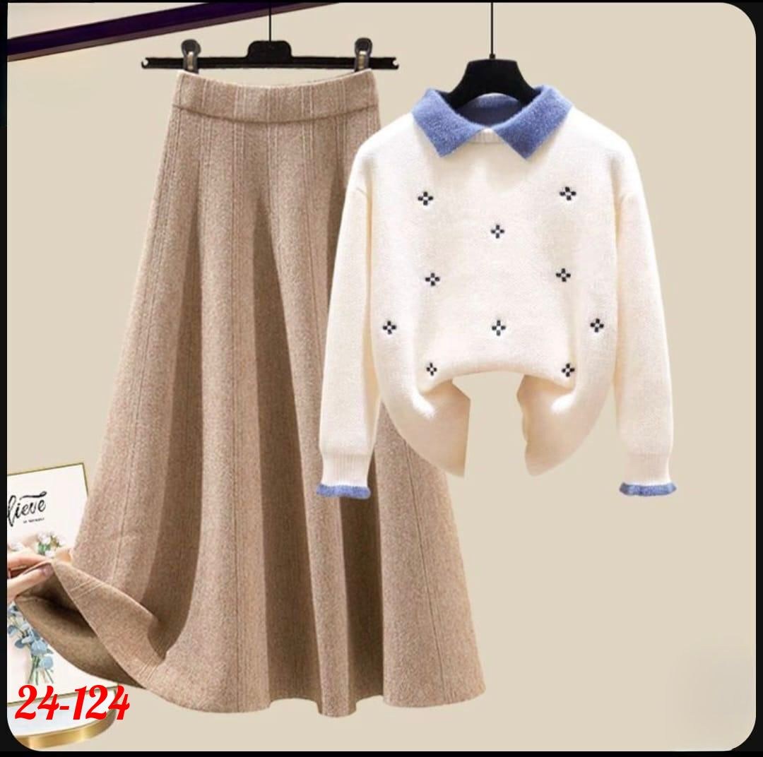 трикотажные костюмы,костюмы женские с юбкой,свитер и юбка,модные свитера,женский трикотажный костюм