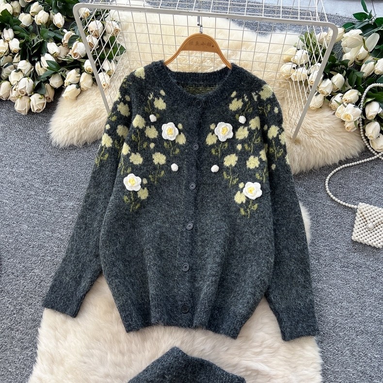 женский вязаный кардиган,кардиган с вышивкой,вязаные кардиганы,свитер с вышивкой,повседневный кардиган