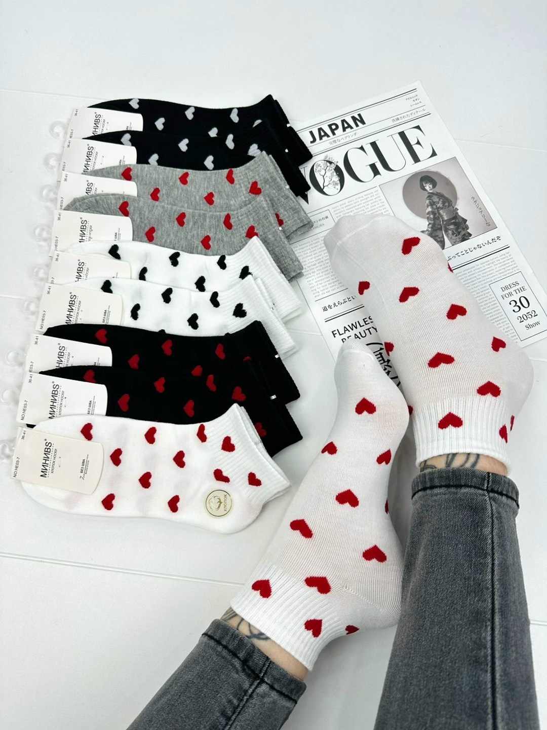 носки женские,носки женские 10 пар,носки женские короткие с сердечками,носки с сердечками,женские носки короткие