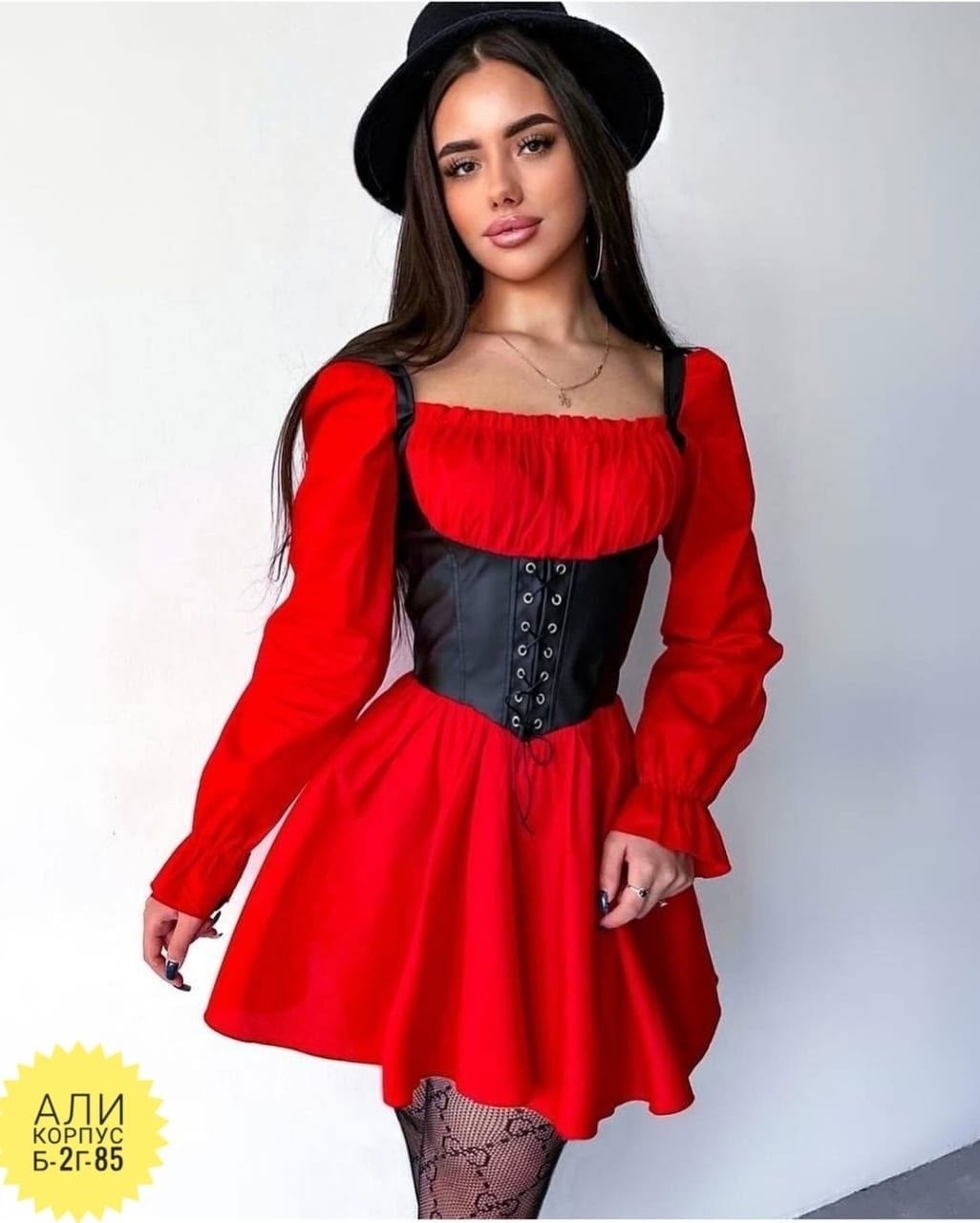 корсет из экокожи,платье из экокожи,платье с корсетом,платье с корсетом ,коричневое платье с корсетом