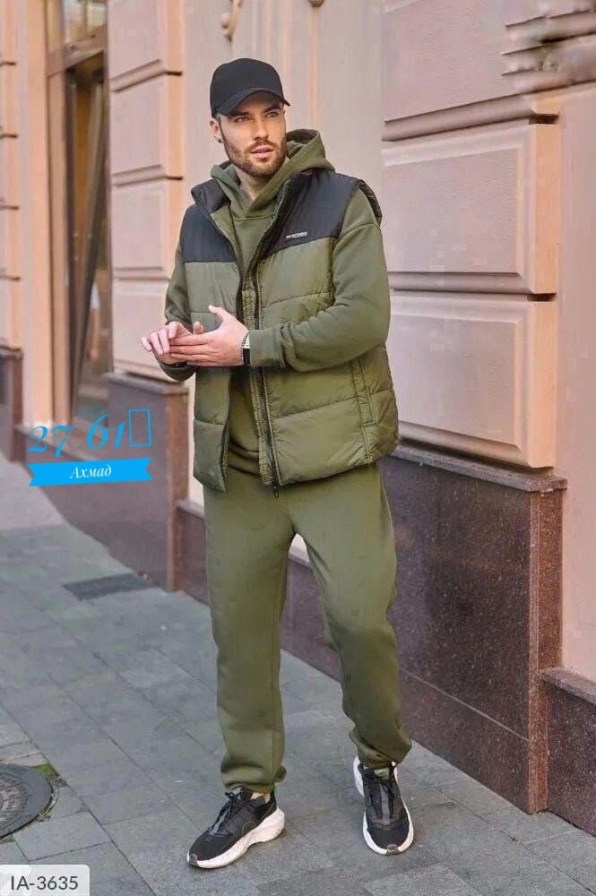 костюм тройка теплый на флисе,костюмы спортивные мужские,костюм на флисе,мужской теплый спортивный костюм на флисе,жилетка на синтепоне