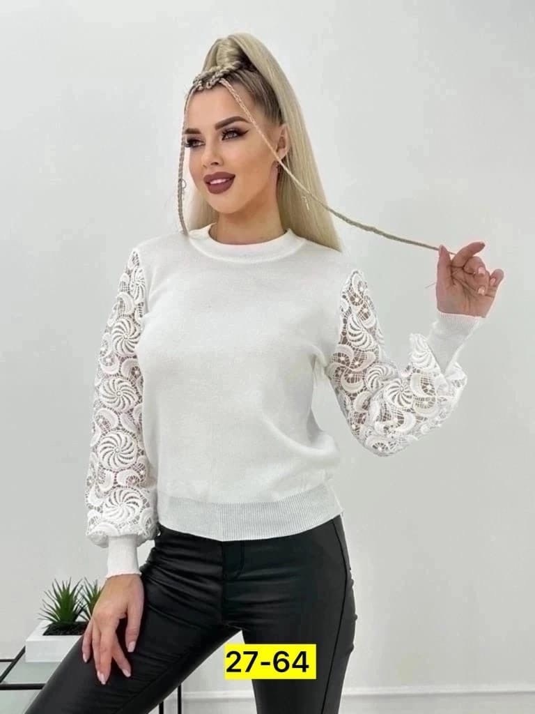 женская кофта,белый свитер женский,свитера женские,кофта с ажурными рукавами,толстовка кофта