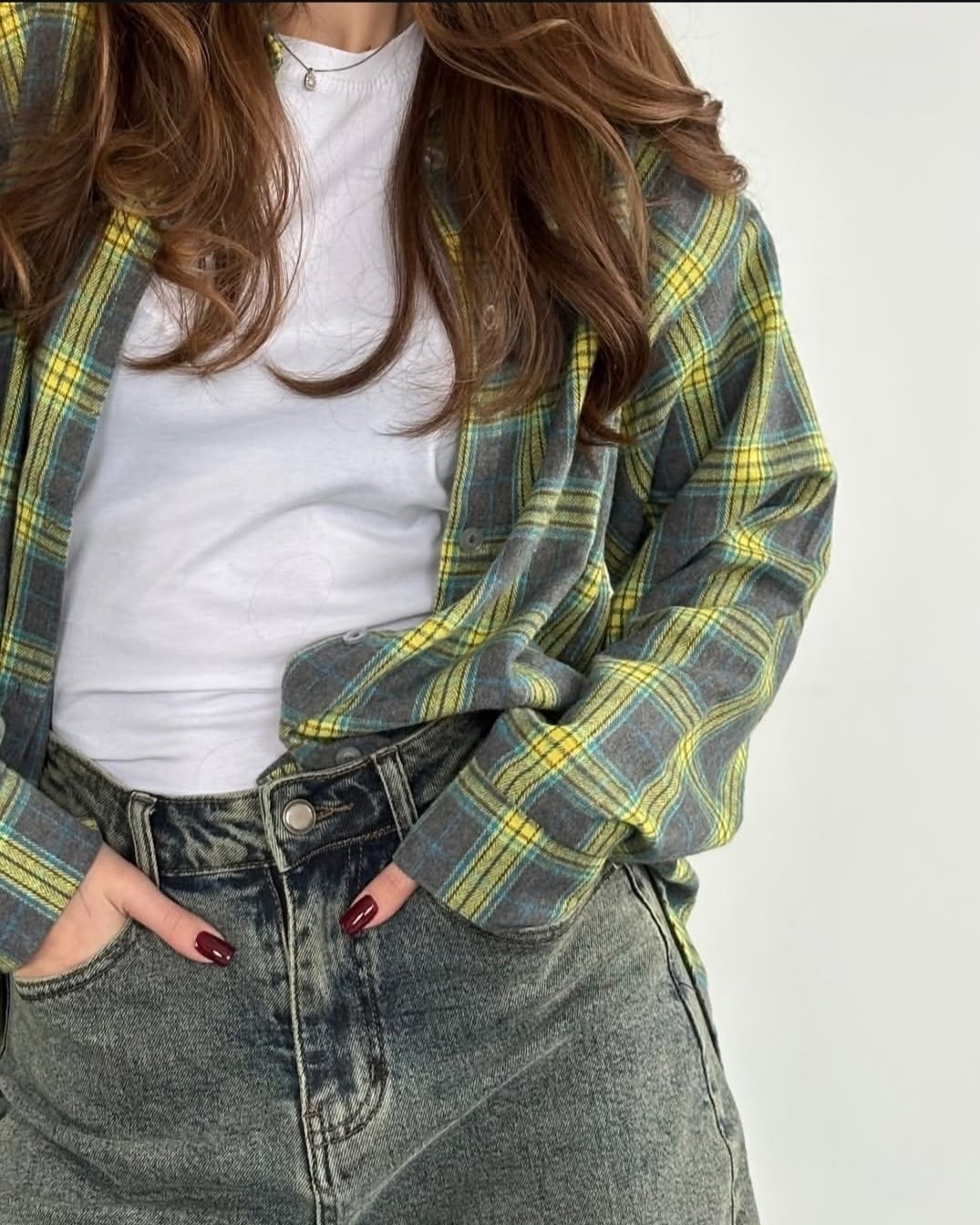 женская рубашка в клетку оверсайз,рубашка в клетку женская,рубашка в клетку,рубашка в клетку оверсайз удлиненная,повседневная рубашка в клетку