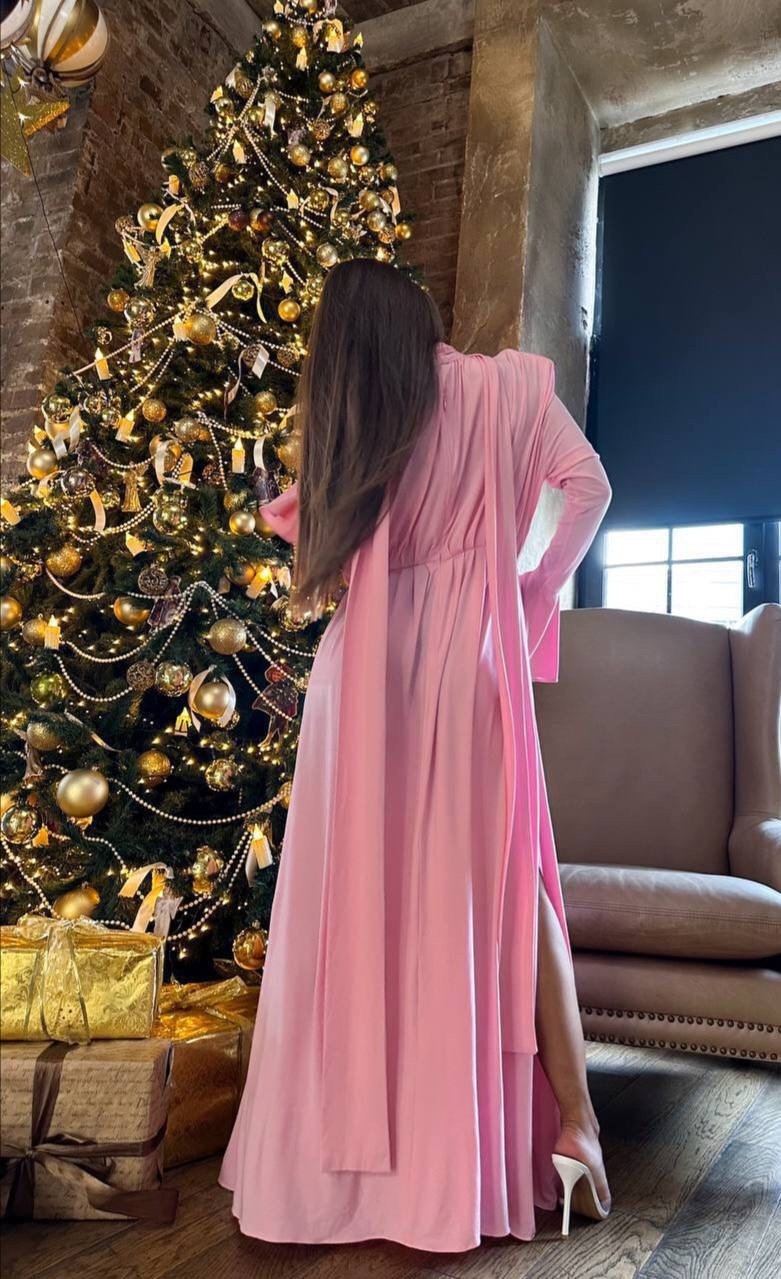 розовое платье,платье,длинное платье,шелковое платье,вечернее платье