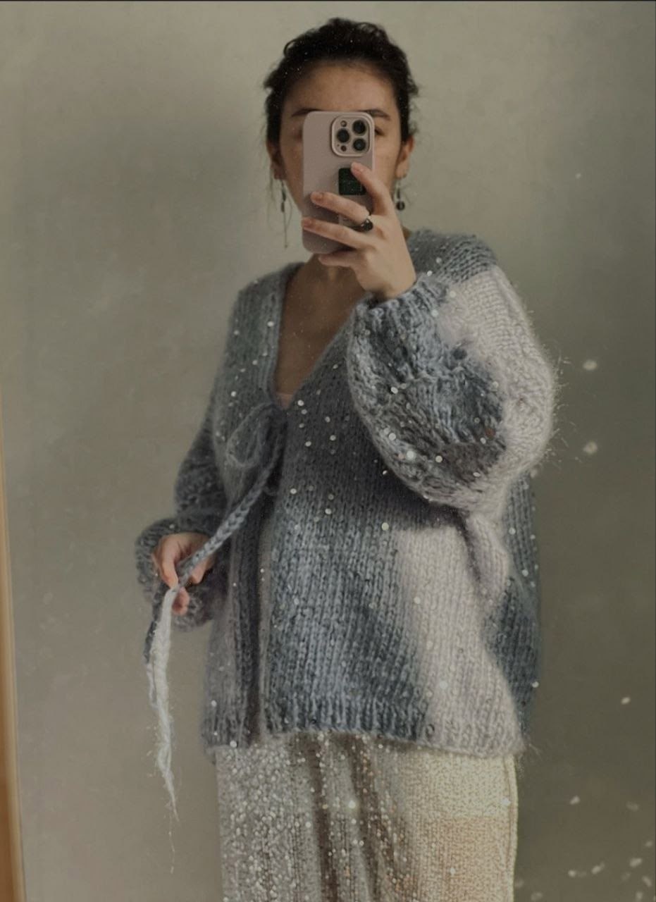 вязаный кардиган,кардиган с пайетками,объемный кардиган из мохера,кардиган вязаный женский,кардиган из мохера