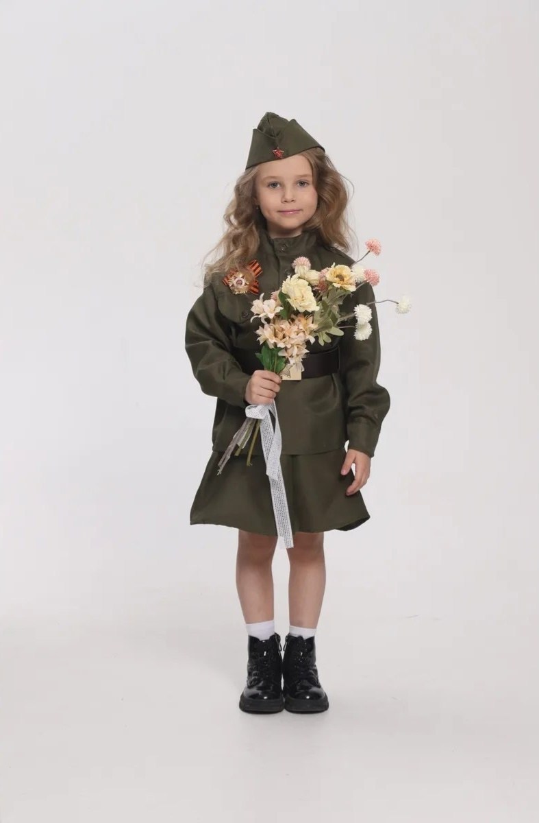 детская военная форма,военная форма для девочек,костюм солдатка пуговка,костюм военный для девочки гимнастёрка,военный костюм для девочки