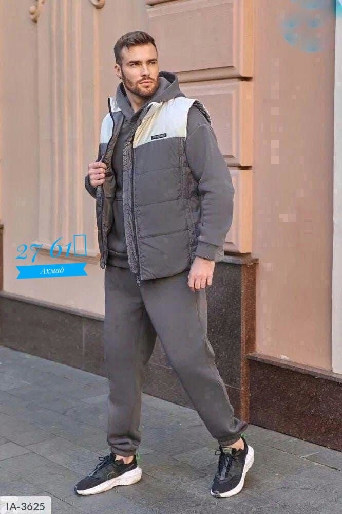 костюм тройка теплый на флисе,костюмы спортивные мужские,костюм на флисе,мужской теплый спортивный костюм на флисе,жилетка на синтепоне