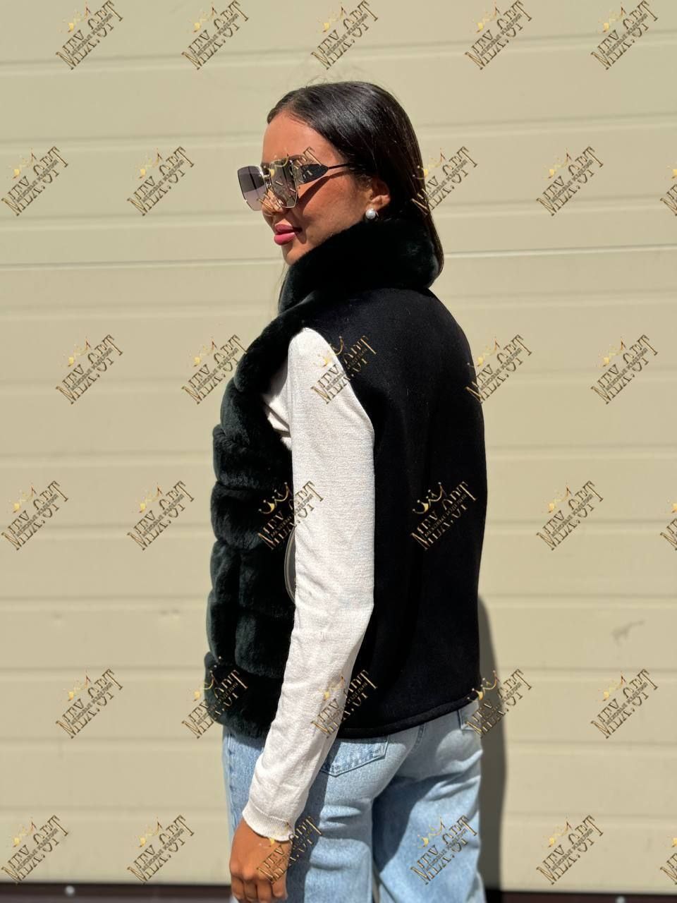 меховая жилет,меховая жилетка,жилетка из искусственного меха,меховая безрукавка,меховая жилетка женская