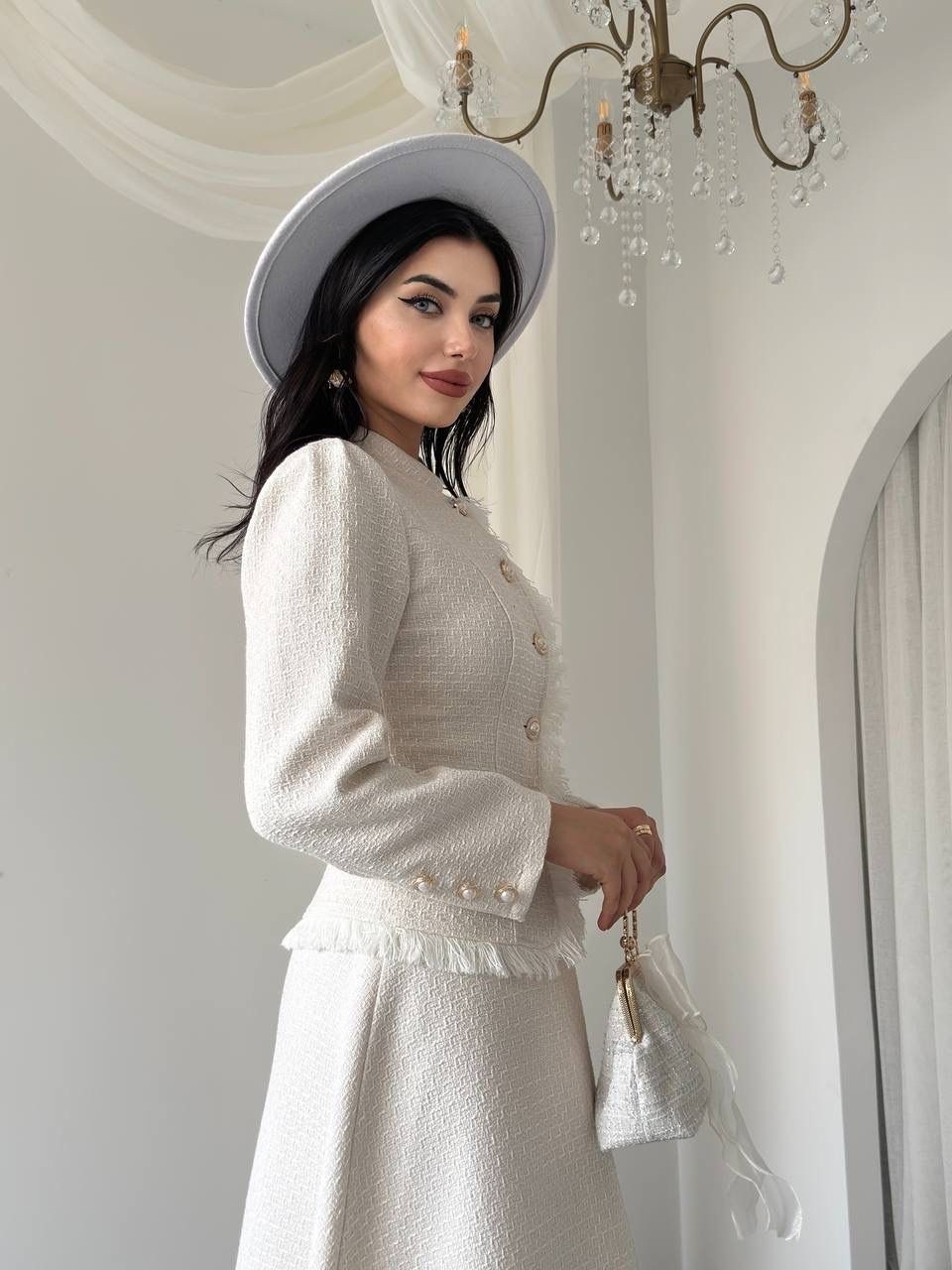 элегантные наряды,деловой костюм женский,твидовый костюм с юбкой,женские наряды