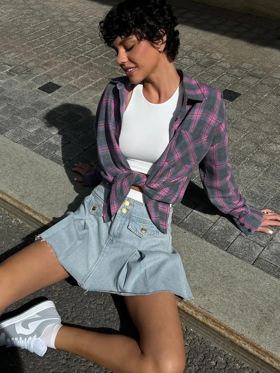 рубашка в клетку свободного кроя,рубашка в клетку свободная,рубашка в клетку,рубашка женская,рубашка оверсайз в клетку удлиненная