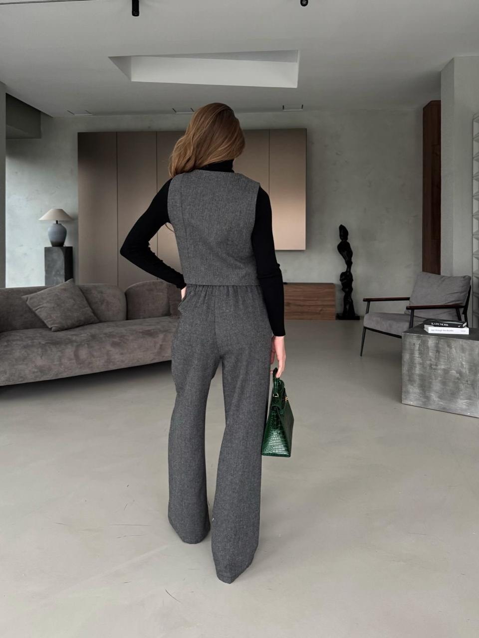 костюм брючный женский юрс,брючный костюм с жилеткой,костюм женский брючный с жилетом,костюмы брючные,серый брючный костюм