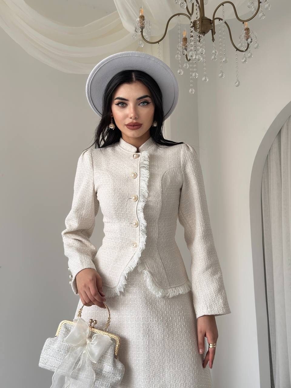 элегантные наряды,деловой костюм женский,твидовый костюм с юбкой,женские наряды