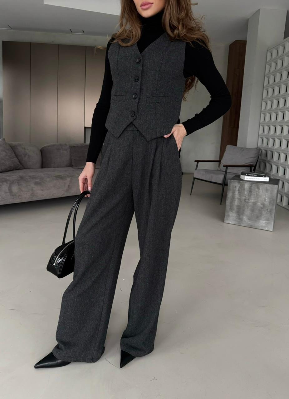 костюм брючный женский юрс,брючный костюм с жилеткой,костюмы брючный,костюм женский брючный с жилеткой,серый брючный костюм