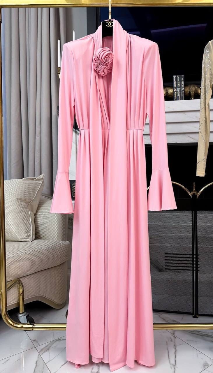 розовое платье,платье,длинное платье,шелковое платье,вечернее платье
