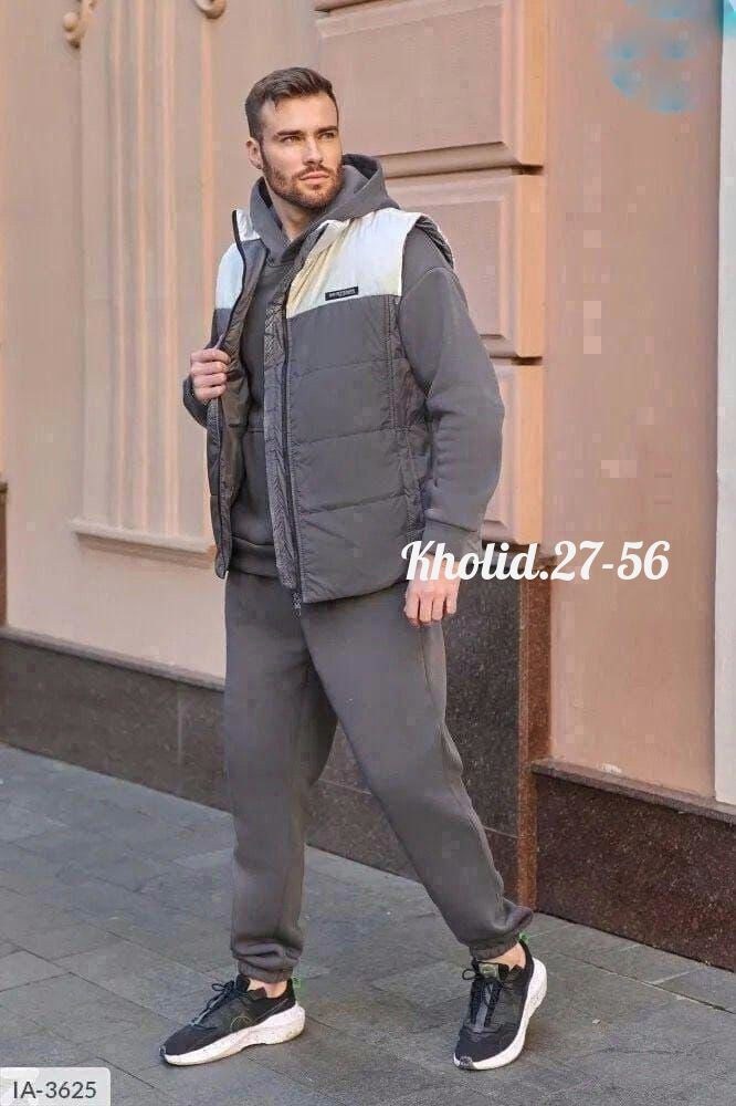 костюм тройка теплый на флисе,костюмы спортивные мужские,костюм на флисе,мужской теплый спортивный костюм на флисе,жилетка на синтепоне