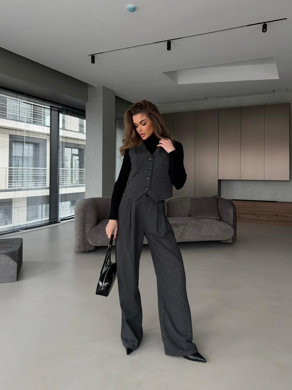 костюм брючный женский юрс,брючный костюм с жилеткой,костюмы брючный,костюм женский брючный с жилеткой,серый брючный костюм