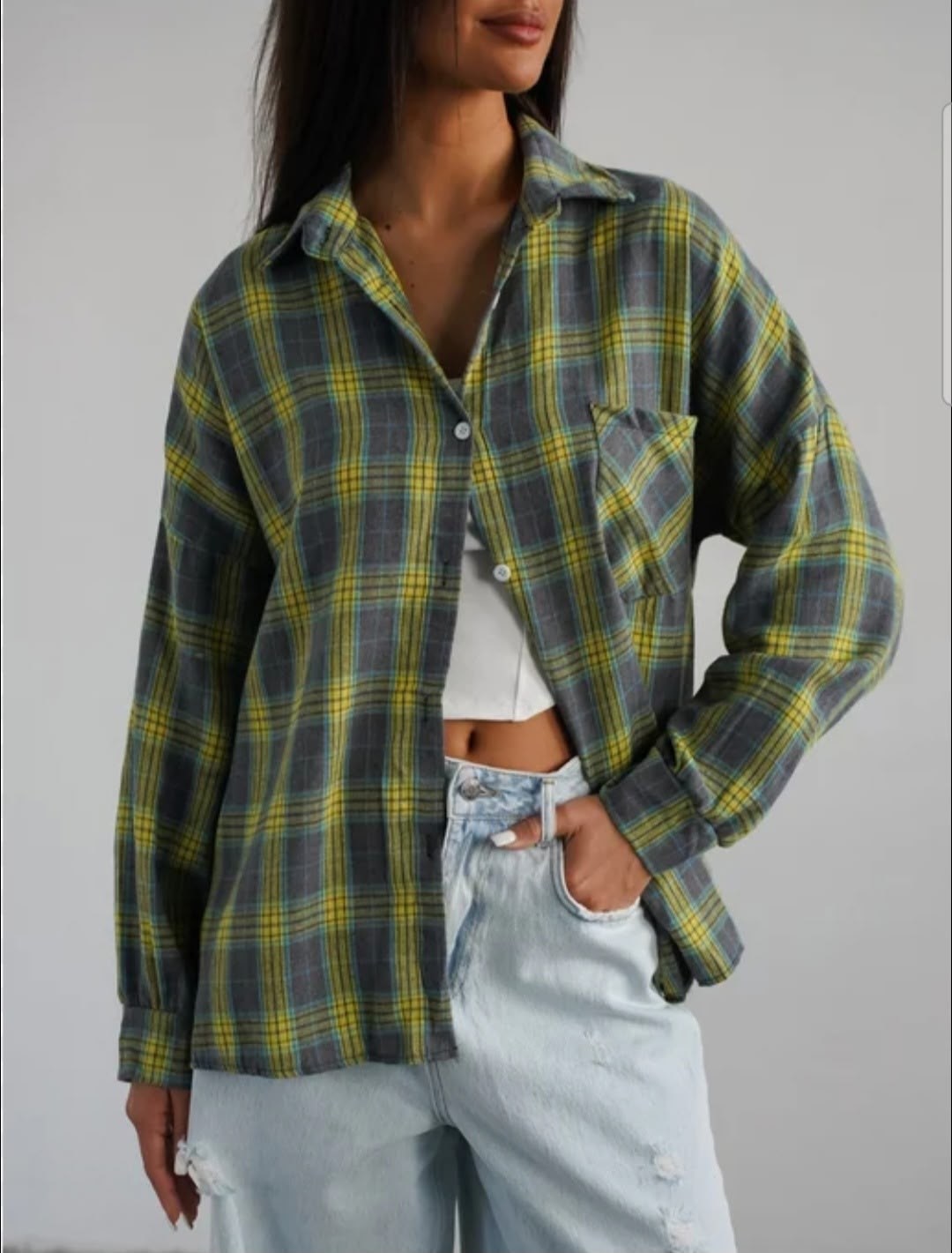 женская рубашка в клетку оверсайз,рубашка в клетку женская,рубашка в клетку,рубашка в клетку оверсайз удлиненная,повседневная рубашка в клетку