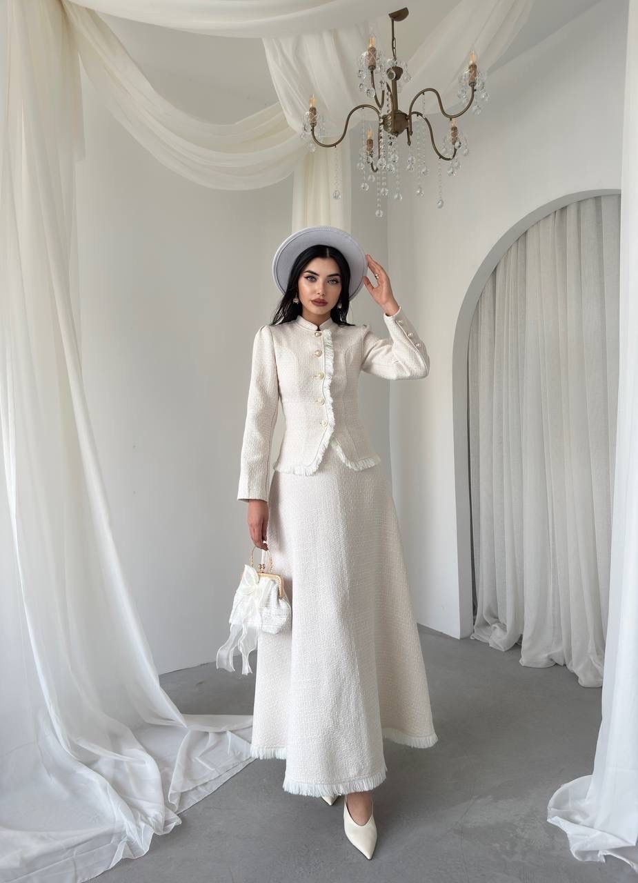 элегантные наряды,деловой костюм женский,твидовый костюм с юбкой,женские наряды