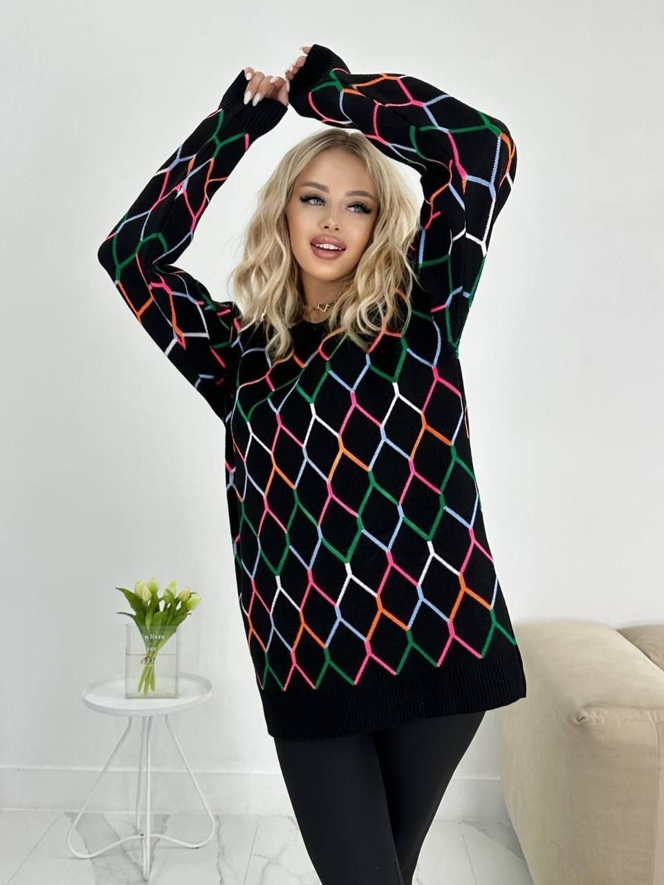 свитер цветной оверсайз,модели свитеров,свитер женский джемпер оверсайз,свитер свободного кроя,свитеры оверсайз вязаный джемпер удлиненный