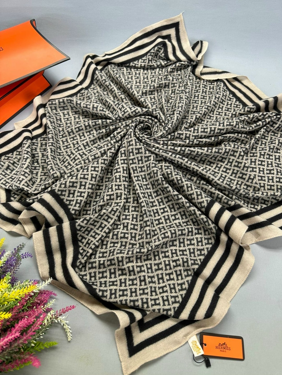 брендовый платок,шарф платок,серый платок луи виттон,платки кашемир,палантин женские