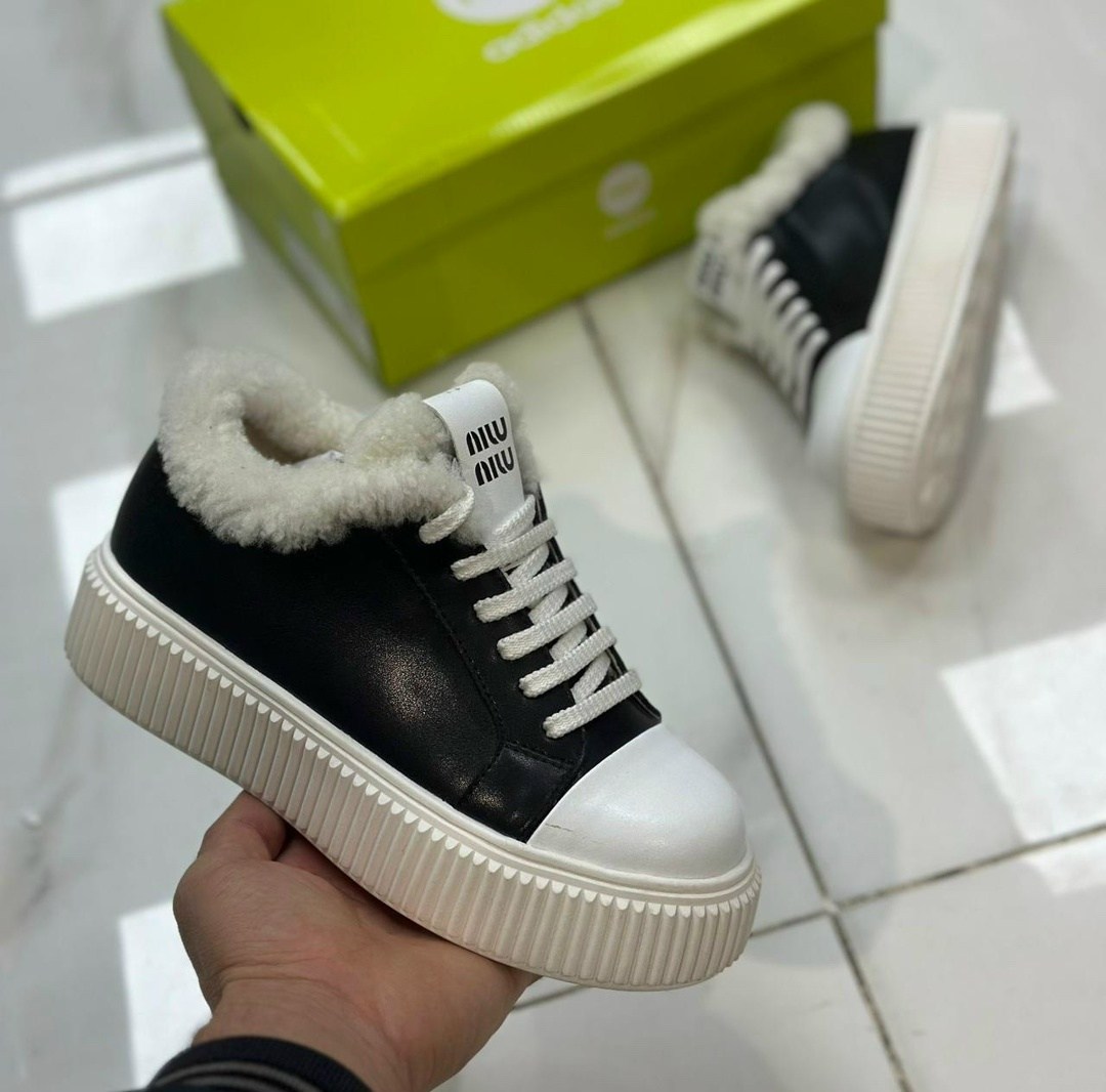 ,кеды миу миу,женские кроссовки с мехом,кеды miu miu,кеды miu miu женские